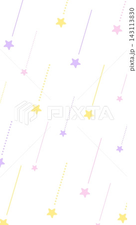 かわいいパステルカラーの流れ星の背景柄 143113830