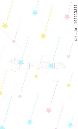 かわいいパステルカラーの流れ星の背景柄 143113831