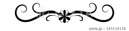 Flourish Divider With Swirl Ornaments Line Art 143114116