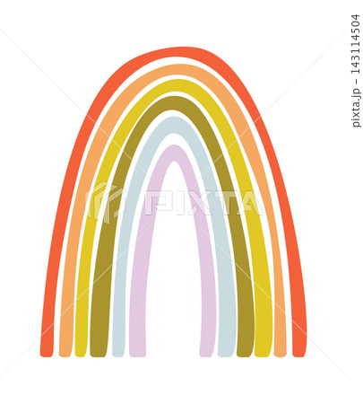 Rainbow Arch Stripes Boho Line Art Rainbow Arch Stripes Boho Line Art 143114504