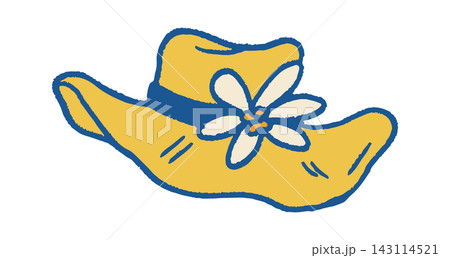 Hat With Daisy Blossom Rustic Cartoon Hat With Daisy Blossom Rustic Cartoon 143114521
