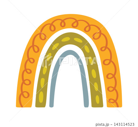 Rainbow Arch Doodle Boho Cartoon 143114523