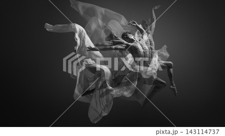 Male dancer motion sequence in black and white Male dancer motion sequence in black and white 143114737