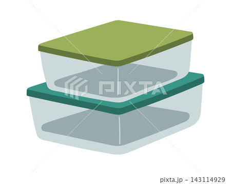 Container Stack With Lids Kitchen Cartoon Container Stack With Lids Kitchen Cartoon 143114929