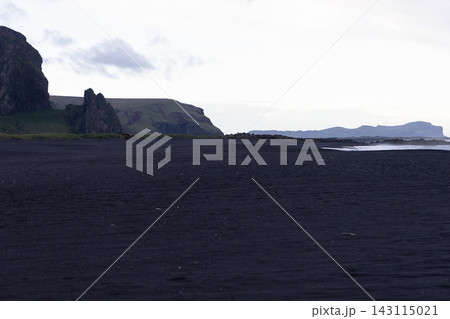Scenic Vik Black Sand Beach And Rugged Coastal Cliffs In South Iceland 143115021