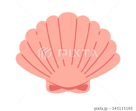 Seashell Iconic Scallop Shape Cartoon Style Seashell Iconic Scallop Shape Cartoon Style 143115193