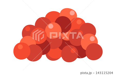Caviar Pile Heap Seafood Cartoon Style 143115204