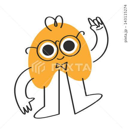 Monster Waving Hand Doodle Line Art 143115274