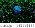 Artificial intelligence brain chip processing data. 3d render 143115444