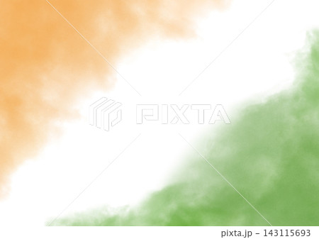 Abstract watercolor border with blurred saffron, white, and green Indian colors. Soft abstract gradient background corner frame. Patriotic design for India Independence Day card, Republic Day poster Abstract watercolor border with blurred saffron, white, and green Indian colors. Soft abstract gradient background corner frame. Patriotic design for India Independence Day card, Republic Day poster 143115693