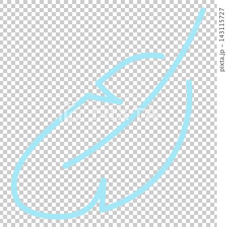水色の羽根の線画アイコン 水色の羽根の線画アイコン 143115727