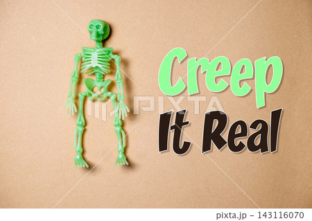 Glow in the Dark Skeleton with 'Creep It Real' Text 143116070
