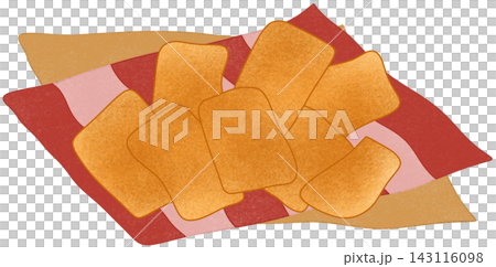 chicken nuggets on red paper 143116098