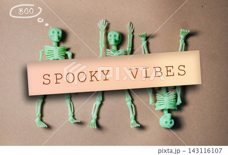 Glowing Skeletons with Spooky Vibes Sign 143116107