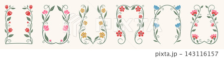 Art Nouveau Floral Frame Set Decorative Borders 143116157