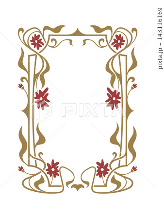 Frame With Floral Ornaments Art Nouveau 143116169