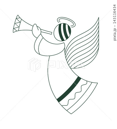 Angel Blowing Trumpet Art Deco 143116434