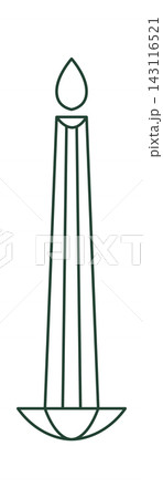 Candle Burning In Holder Line Art 143116521