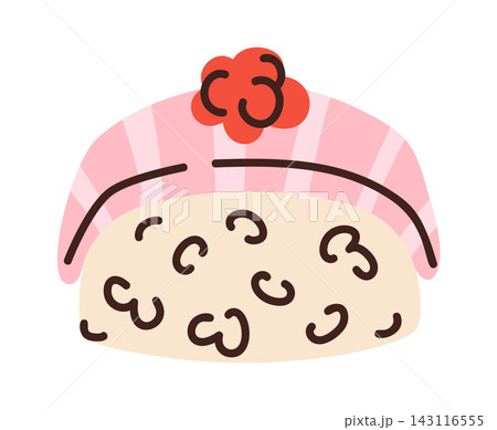 Sushi Nigiri With Roe Cartoon Style Sushi Nigiri With Roe Cartoon Style 143116555