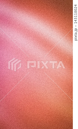 Warm vertical abstract background with a soft pink to terracotta orange gradient, featuring a bright light streak and authentic, high-quality grainy texture effect 143118024