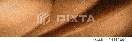 Abstract grainy wide background with copper, bronze, and brown tones. Smooth blurred waves and metallic sand texture for luxury banners, webs, and wallpapers 143118044