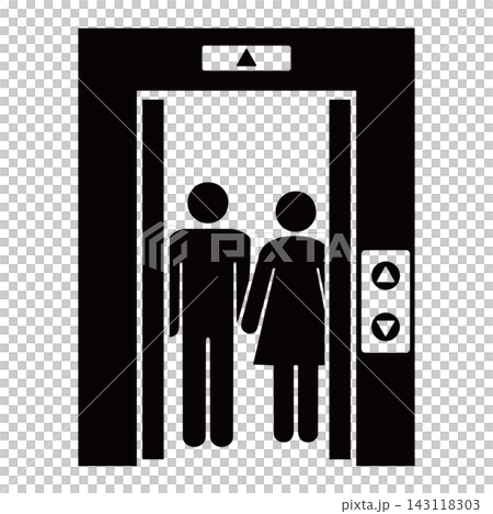 Simple elevator silhouette icon Simple elevator silhouette icon 143118303