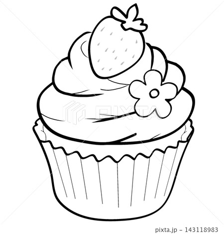 hand drawn cupcake with a sketch 143118983