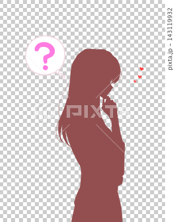 A thinking woman, love, question mark, silhouette A thinking woman, love, question mark, silhouette 143119932