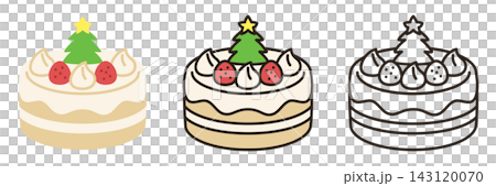 聖誕蛋糕圖示(3種)(可愛休閒向量圖) 聖誕蛋糕圖示(3種)(可愛休閒向量圖) 143120070