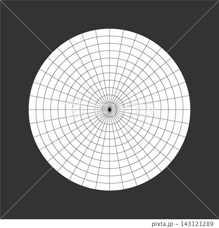 Polar grid of 10 concentric circles and 10 degrees steps. Blank vector polar graph paper. Polar grid of 10 concentric circles and 10 degrees steps. Blank vector polar graph paper. 143121289