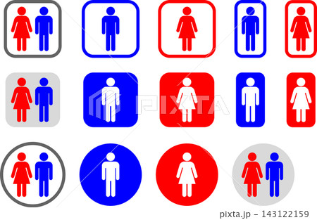 男女トイレマークのピクトグラム・アイコンセット 男女トイレマークのピクトグラム・アイコンセット 143122159