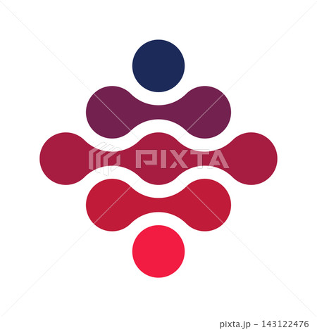 Connected dots in a shape of rhombus. Colorful abstract design element. Vector illustration. Connected dots in a shape of rhombus. Colorful abstract design element. Vector illustration. 143122476