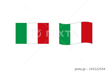 イタリアの国旗のイラストセット 143122544