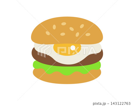 月見バーガーのアイコンのイラスト 月見バーガーのアイコンのイラスト 143122763
