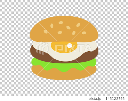 月見バーガーのアイコンのイラスト 月見バーガーのアイコンのイラスト 143122763