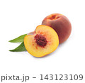Sweet peaches with leaves 143123109
