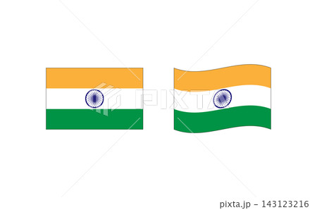 インドの国旗のイラストセット インドの国旗のイラストセット 143123216