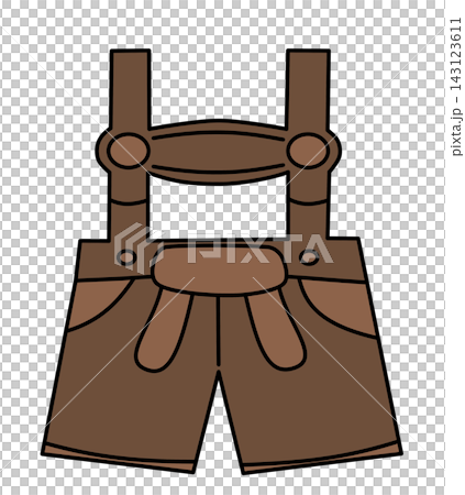 Traditional bavarian lederhosen shorts oktoberfest german folk costume outfit fashion sticker print visual graphic clipart artwork design icon element illustration Traditional bavarian lederhosen shorts oktoberfest german folk costume outfit fashion sticker print visual graphic clipart artwork design icon element illustration 143123611