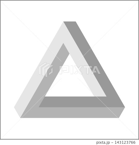 This piece showcases a Penrose triangle, an impossible object that challenges perceptions. Its three-dimensional design creates an intriguing optical illusion inviting curiosity and wonder. This piece showcases a Penrose triangle, an impossible object that challenges perceptions. Its three-dimensional design creates an intriguing optical illusion inviting curiosity and wonder. 143123766