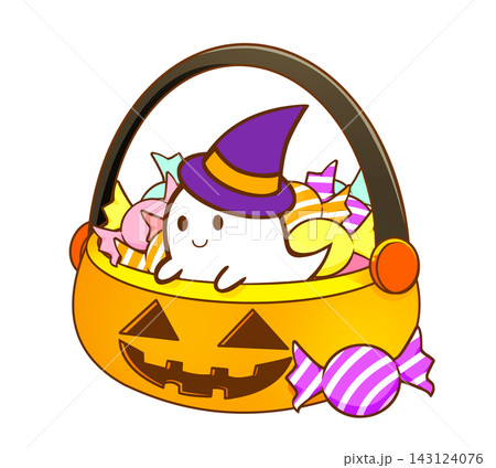 ハロウィン　かごの中のオバケ 143124076