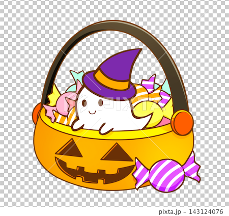 ハロウィン　かごの中のオバケ 143124076