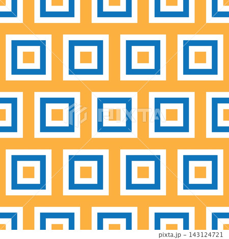 Seamless pattern with orange and blue squares 143124721