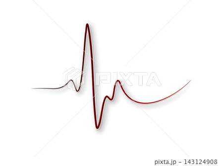 Fading heartbeat pulse cardiogram 3D sticker medical emergency vector Fading heartbeat pulse cardiogram 3D sticker medical emergency vector 143124908