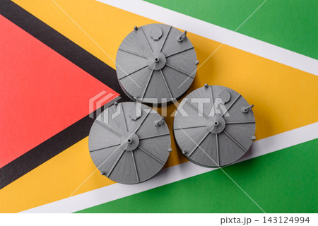 Liquefied gas or oil storage tanks set representing the concept of supply and distribution Liquefied gas or oil storage tanks set representing the concept of supply and distribution 143124994