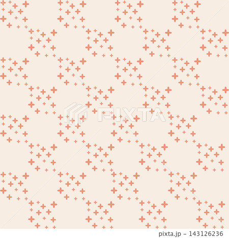 Seamless Ditsy Floral Pattern in Coral on Cream Background Seamless Ditsy Floral Pattern in Coral on Cream Background 143126236