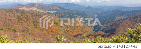秋の氷ノ山 ぶん回しコースからの紅葉と山並みのパノラマ風景※作品コメント欄に撮影位置 秋の氷ノ山 ぶん回しコースからの紅葉と山並みのパノラマ風景※作品コメント欄に撮影位置 143127443