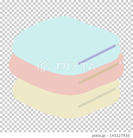 Simple illustration of stacked towels Simple illustration of stacked towels 143127910