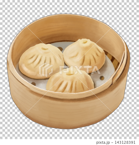 Illustration of xiao long bao in a steamer basket Illustration of xiao long bao in a steamer basket 143128391