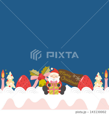 サンタクロースとクリスマスケーキのフレーム 143130002