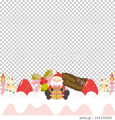 サンタクロースとクリスマスケーキのフレーム 143130002
